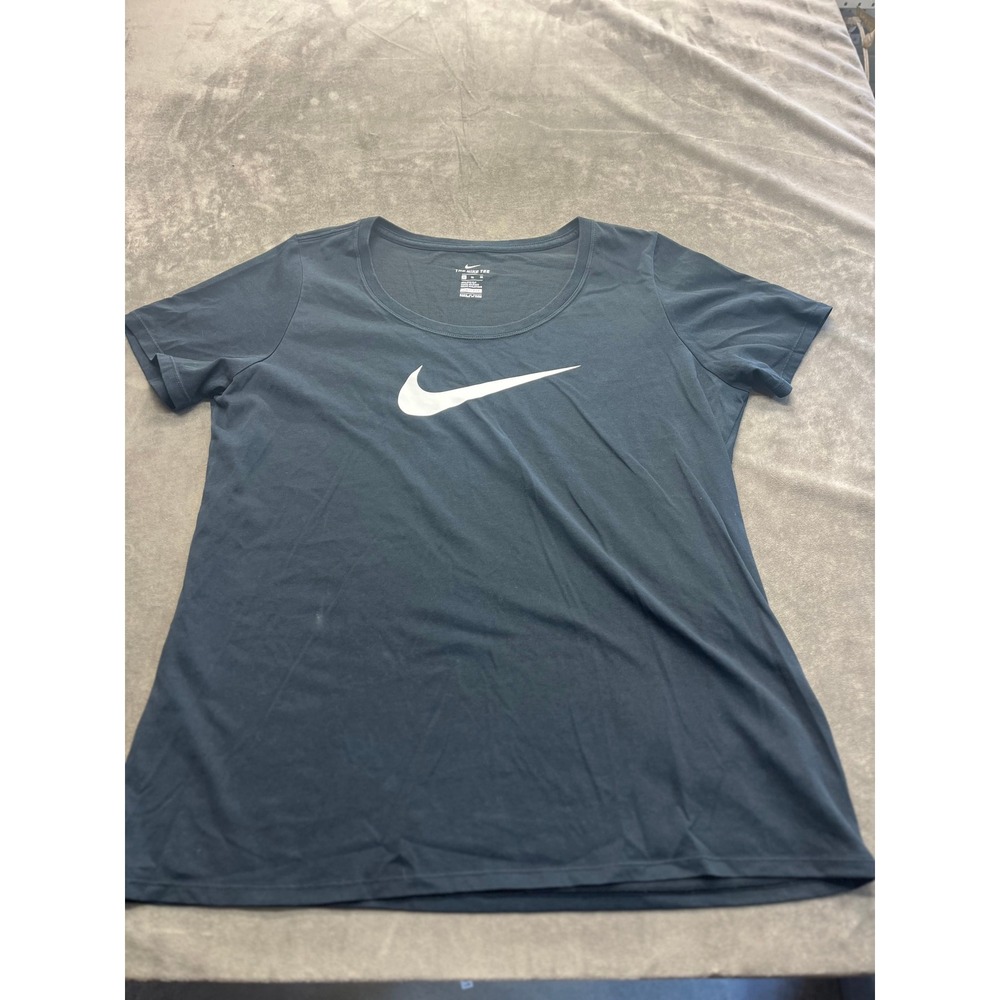 Nike Dri-FIT Athletic Cut T-Shirt Mens XL Gray Short‎ Sleeve Swoosh Logo Tee